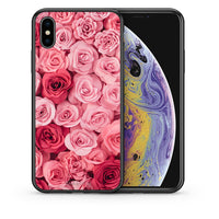 Thumbnail for Θήκη iPhone X/Xs RoseGarden Valentine από τη Smartfits με σχέδιο στο πίσω μέρος και μαύρο περίβλημα | iPhone X/Xs RoseGarden Valentine case with colorful back and black bezels