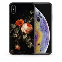 Thumbnail for Θήκη iPhone Xs Max Vintage Roses από τη Smartfits με σχέδιο στο πίσω μέρος και μαύρο περίβλημα | iPhone Xs Max Vintage Roses case with colorful back and black bezels
