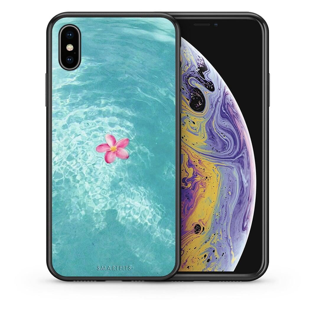 Θήκη iPhone X / Xs Water Flower από τη Smartfits με σχέδιο στο πίσω μέρος και μαύρο περίβλημα | iPhone X / Xs Water Flower case with colorful back and black bezels