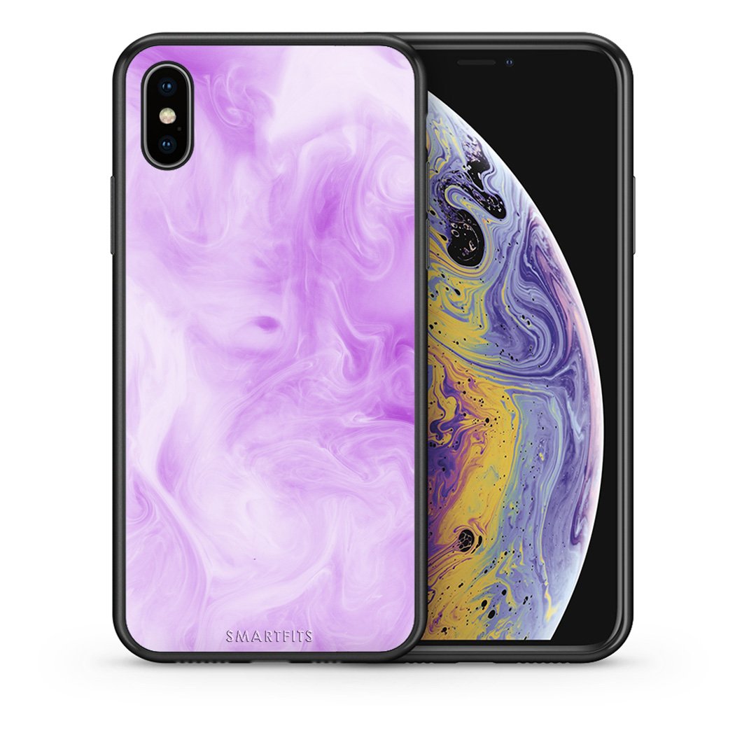 Θήκη iPhone X/Xs Lavender Watercolor από τη Smartfits με σχέδιο στο πίσω μέρος και μαύρο περίβλημα | iPhone X/Xs Lavender Watercolor case with colorful back and black bezels