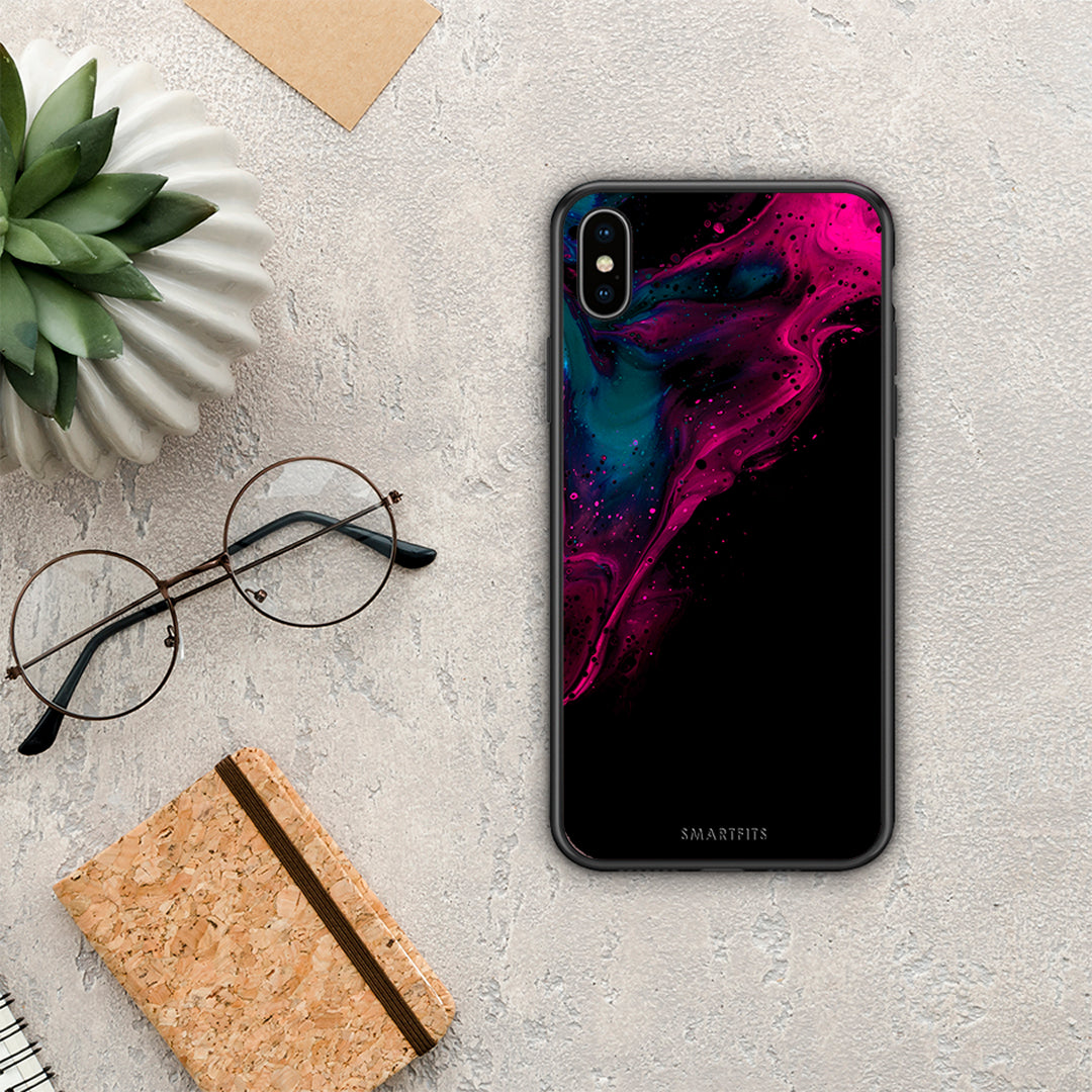 Watercolor Pink Black - iPhone X / Xs case