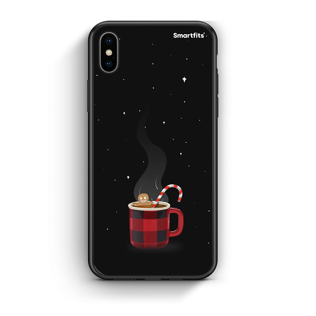 iPhone X/Xs Xmas Bathing θήκη από τη Smartfits με σχέδιο στο πίσω μέρος και μαύρο περίβλημα | Smartphone case with colorful back and black bezels by Smartfits