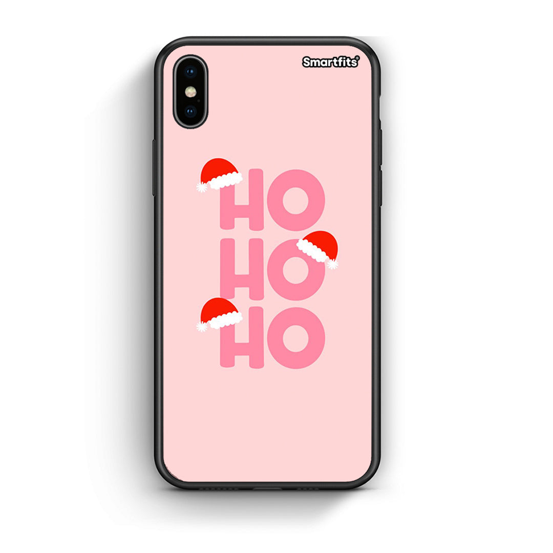 iPhone X/Xs Xmas Ho Ho Ho θήκη από τη Smartfits με σχέδιο στο πίσω μέρος και μαύρο περίβλημα | Smartphone case with colorful back and black bezels by Smartfits