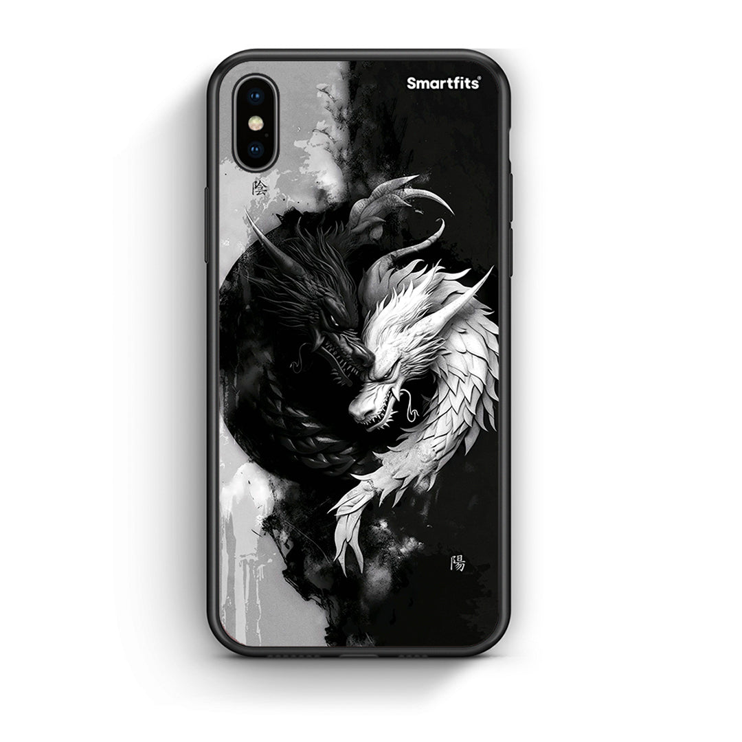 iphone xs max Yin Yang Θήκη από τη Smartfits με σχέδιο στο πίσω μέρος και μαύρο περίβλημα | Smartphone case with colorful back and black bezels by Smartfits